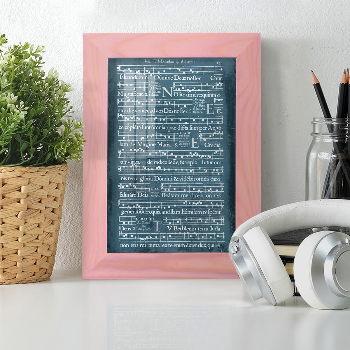 Graphic Songbook II - Framed Print w/glass - Sunset Pink
