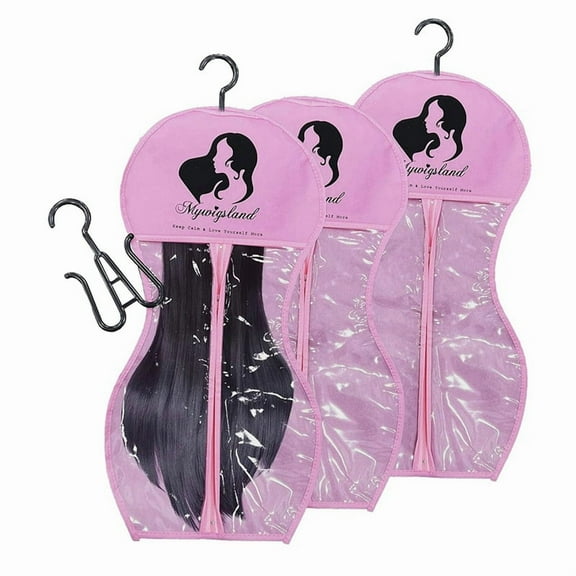 Wig Storage Bags with Hanger,Wig Hanger for Multiple Wigs,Wig Bags,Hourglass-Shaped Bag ywm58