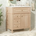 thumbnail image 2 of Euroco "30'' Bathroom Vanity with Sink, Solid Wood & MDF Cabinet, Flip-Out Drawer, 2 Soft-Close Drawers, 1 Soft-Close Door, Elegant Wood Handles, 2 of 5