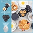 thumbnail image 2 of CucinaPro Wafflera Eléctrica Estación de Desayuno 3 en 1, Plancha Antiadherente, Plateada, 2 of 5