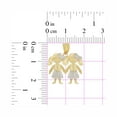 thumbnail image 4 of 14k Yellow Gold White Rhodium, Twin Sisters Girls Pendant Charm 20mm with 16" Dainty Neck Chain, 4 of 9
