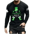thumbnail image 5 of Yaoyar Mens St. Patrick's Day Printed Long Sleeve T-Shirt Top Crewneck Casual Fashion T-shirt Long Sleeve Top Workout Tops Oversized T-Shirts Loose Fit, 5 of 5
