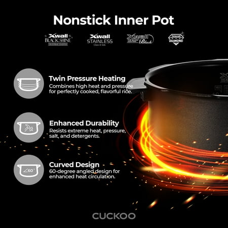 CUCKOO ELECTRONICS - Cuckoo 6 cup Twin Pressure Heating Plate Rice Cooker & Warmer CRP-RT0609FW - White