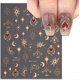 thumbnail image 4 of 3 PCS 3D Nail Stickers for Nail Art, Rose Gold Stickers Sun Moon Star Nail Decals Self-Adhesive Heart Nail Art Supplies for Women's Nail DIY Decoratio, 4 of 4