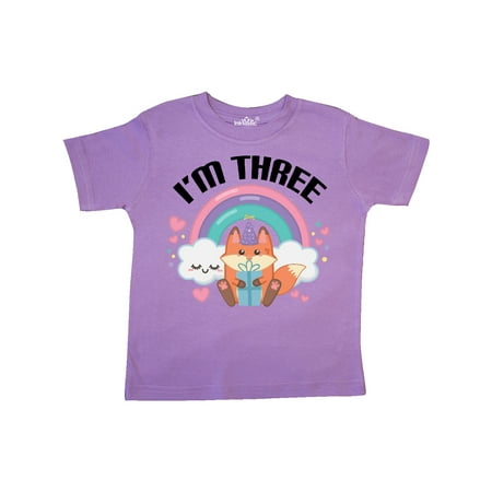

Inktastic 3rd Birthday Party Girl Fox Gift Toddler Toddler Girl T-Shirt