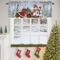 thumbnail image 4 of Valances for Windows Merry Christmas Snowman Red Truck Rod Pocket Short Curtain for bathroom living room bedroom Winter Snowy Scene Tree 1 Panel 54x18in, 4 of 7