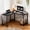 Black, variant on Kelno 50 Inch L Shaped Computer Desk Corner Desk with CPU Stand Side Storge Bag Study Writing Table, White