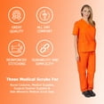 thumbnail image 4 of Women's Scrub Sets, Scrub Top and Pants (Orange, XX-Small), 4 of 5