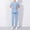 #01 Sky Blue, variant on Fnochy Scrub Suit Set for Women Modern V-neck & Tapered Leg Jogger Pants Medical Nursing Uniforms Set