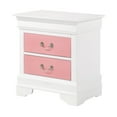thumbnail image 2 of Louis Philippe 2-Drawer Pink and White Nightstand (24"H x 22"W x 16"D), 2 of 5