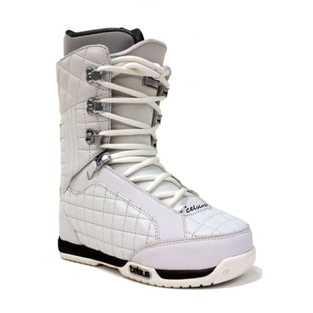 Celsius Belmont Women's Snowboard Boots, White, Mid Stiff, Trad Lace, Size (Best Snowboard Boots For Carving)