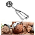 thumbnail image 3 of Ice Ball Spoon, Stainless Steel Cookie Scoop MultiPurpose Ice Cream Scoop Server Cookie Fruit Cake Dessert Ball Digger Scoop Easy Use Trigger for Kitchen Cafe, 3 of 7