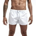 thumbnail image 2 of Ceisia Men's Athletic Beach Shorts Straight Leg Pockets Elastic Waist Casual Sport Swim Trunks Summer Pants White L Gifts for Father, 2 of 8
