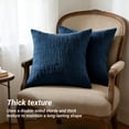 thumbnail image 3 of COOKCOK Chenille Throw Pillow Covers Set of 2, 18x18 Inch Thick Textured Farmhouse Couch Pillow Covers - Modern Neutral Decorative Pillow Cases for Sofa, Bed, Living Room, Navy Blue, 3 of 8