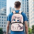 thumbnail image 6 of POLERO Cat Paws Hearts Design Adjustable Shoulder Strap School Backpack, Polyester Material Large Capacity Side Pocket Travel Backpacks for Hiking, 6 of 10