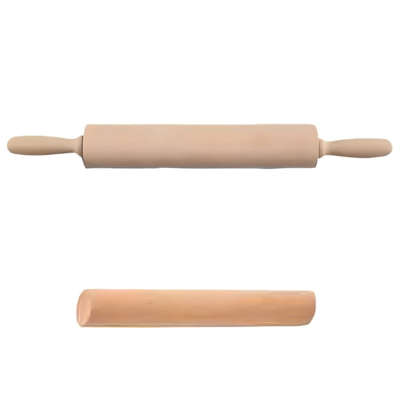 2 Pcs Beech Wood Rolling Pin Set, 9.8 Inch Small Rolling Pin with Comfort Grip Handle and Stick, 360° Rotation Baking Rolling Pin for Pastry Dough Pizza