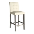 thumbnail image 4 of CorLiving Leila Faux Leather Upholstered Indoor Bar Height Barstool with Wood Legs and Metal Foot Rest, Warm White (Sold Individually), 4 of 10