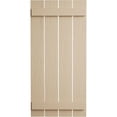 thumbnail image 3 of Ekena Millwork 23 1/2"W x 28"H Rustic Four Board Spaced Board-n-Batten Rough Sawn Faux Wood Shutters (Per Pair), Primed Tan, 3 of 11