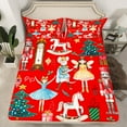 thumbnail image 2 of Manfei Vintage Nutcracker Twin Sheet Set,Xmas,Girls Xmas Tree,3-Piece Ultra Soft, 2 of 7