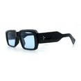 thumbnail image 6 of Mod Thick Plastic Minimal Plastic Retro Fashion Sunglasses Black - Blue, 6 of 7