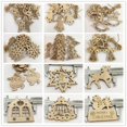 thumbnail image 2 of Recortes de madera en forma de Ángel para decoración de árbol de Navidad, adornos colgantes de madera en blanco con cordel, 10 piezas, 2 of 4