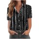 thumbnail image 1 of Pantalones Cortos para las Mujeres Impresión Sexy Cómodo Bolsillo de Manga Corta, Botón Top Blusa Camiseta, 1 of 4