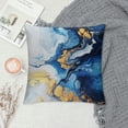 thumbnail image 2 of Acheng Short Plush Pillowcase 1 Piece Gold and Blue Abstract Art White, 2 of 5