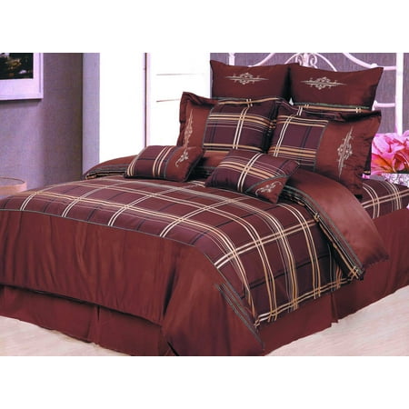 Madison Duvet Cover Set With Pillow Shams 7 Piece Set Chocolate