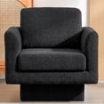 thumbnail image 3 of MAYEERTY 360° Swivel Teddy Sherpa Accent Chairs, 30" Round Armchair with Thick Padded Seat – Ideal for Living Room, Nursery, or Bedroom, 3 of 8