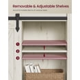 thumbnail image 4 of VASAGLE Buffet Cabinet, Coffee Bar Storage Cabinet, Sideboard with 1 Sliding Barn Door, Adjustable Shelves, Rustic White and Honey Brown, 4 of 5