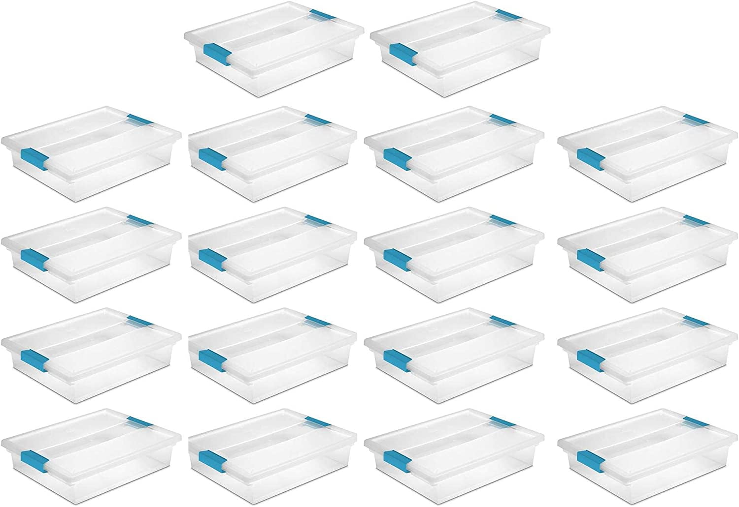 Large Clear Plastic Stackable Storage Container Bin Box Tote with Clear Latching Lid Organizing