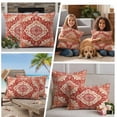 thumbnail image 5 of Burnt Orange Boho Outdoor Waterproof Pillow Covers, Ethnic Geometric Southwest Decorative Square Throw Pillowcase Sofa Cushion Sham for Patio/Couch/Chair, 18"x18" 2 Pack, 5 of 8