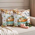 thumbnail image 2 of Thanksgiving Pillow Covers 2 Pack Fall Country Maple Leaf Car Pumpkin Pillowcase Waterproof Outdoor Throw Pillow Cover for Patio Garden Square Cushion 20”x20”, 2 of 9