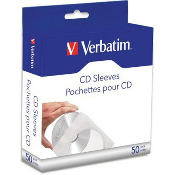 Verbatim VER70126 Verbatim Transparent Fenêtre CD & DVD Manches en Papier - Blanc