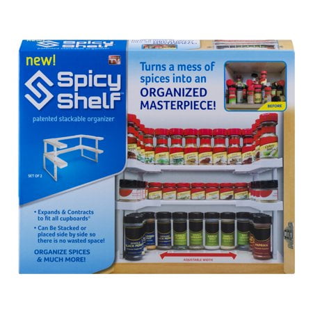 Spicy Shelf Universal Organizer For Cabinets Spice Jar Organization For Pantry As Seen On Tv Walmart Com Walmart Com