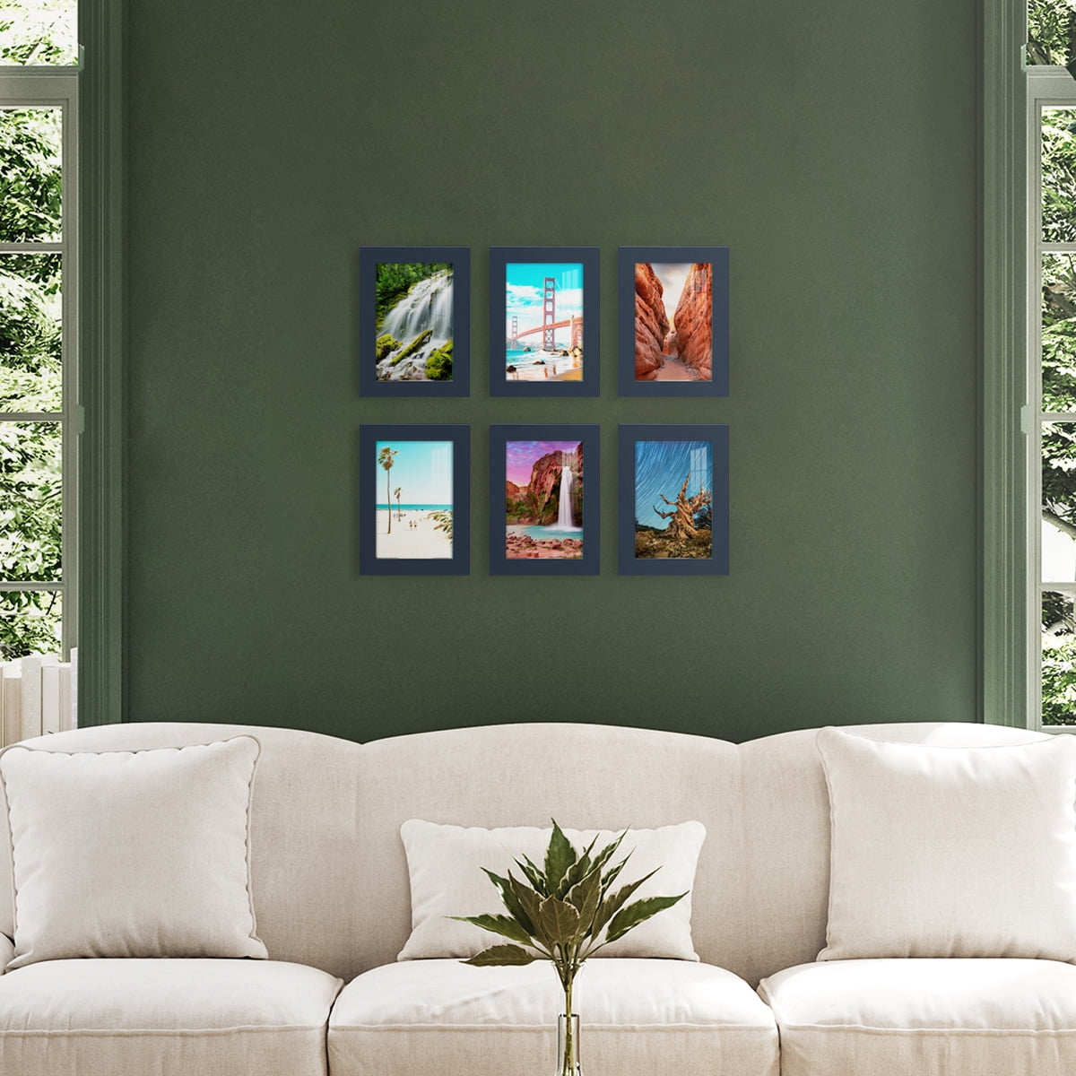 Wexford Home Modern 5" x 7" Dark Blue Picture Frame (Set of 6)
