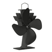 Home-Complete Heat-Powered Stove Fan for Wood Stoves or Fireplaces (Black)
