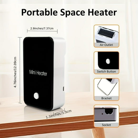 [Portable Space Heater] Mini Portable Space Heater | Desk Fan Air Warmer For Room/Office/Desktop