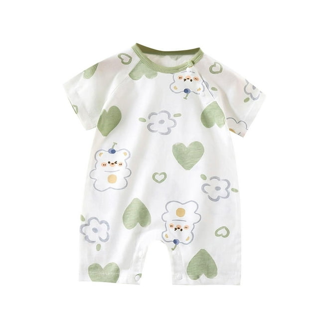 Ultra-Soft Breathable Baby Bodysuits | Trendy Short Sleeve Cotton Rompers for 0-12M | Cute Prints, Snap Closure, Easy Diaper Change