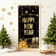 thumbnail image 4 of New Year Door Cover Banner 2025 - Xmas Eve Decorations Black Gold Hanging Backdrop Sign Prop for Holiday Indoor Outdoor Party Supplies (A), 4 of 6