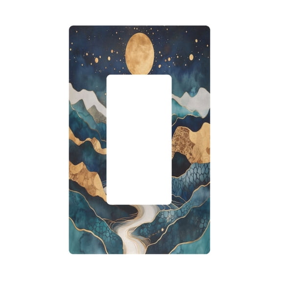 Yayeee Rocker Switch Wall Plate 1-Gang 4.6"x2.9" Home Decorative Outlet Cover, Green Mountains