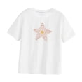 thumbnail image 4 of Tops de manga corta para mujer, camisetas suaves a la moda con estampado de verano, ropa de calle, camisetas con cuello redondo para uso diario, despl Blanco, 4 of 10