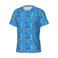 thumbnail image 5 of Vsdgher Colorful Snake Print Men's Dry Fit Mesh Athletic Shirts Moisture Wicking Tennis T-Shirt Tops, 5 of 9