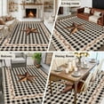 thumbnail image 5 of Area Rug for Living Room, Texas Star Vintage Non-Slip Indoor Ex Large Carpet for Bedroom/Dining Room, Retro Country Brown Stars Checkered Washable Low-Profile Rectangle Floor Runner Rugs - 8 x 10 Ft, 5 of 7