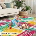 thumbnail image 4 of Abstract Colorful Rug, Green Yellow Red Area Rug, Upholstery Carpet With Non-Slip Backing, Soft Washable Rug For Living Room Kids Boys Girls Bedroom Study Room, 4 of 7
