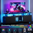 thumbnail image 5 of GUNAITO TV Stand for TV up to 70", Big TV Stand for Living Room Entertainment Center with LED Lights and 4 Fabric Drawers , Black, 5 of 9