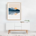 thumbnail image 3 of Blue mountains reflected in the lake - Illustration Minimalist Landscape Mountain Sunset Nature Scenic Abstract Unframed Wall Art Print 24 x 32 inches, 3 of 4