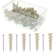 Eease 50 Sets Concrete Anchors Screws Drywall Anchors Plasterboard Tapping Anchors