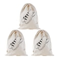 thumbnail image 3 of Bolsas de pan de 3 piezas con bolsas lavables reutilizables y con cordón, Totes para la fiesta de regalo de bodas Favor Café de banquetes para, 3 of 8
