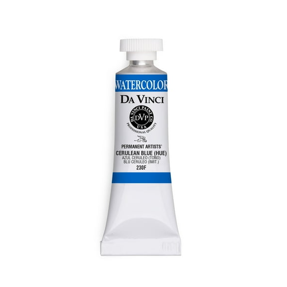 Da Vinci Paints Professional Watercolor, 15ml Tube, Cerulean Blue (Hue)